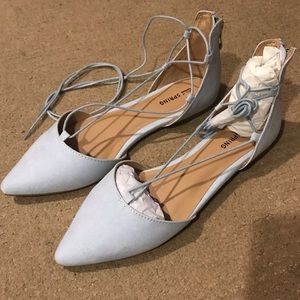 Call it Spring Cinnabar Light Blue Lace Up Flat S8